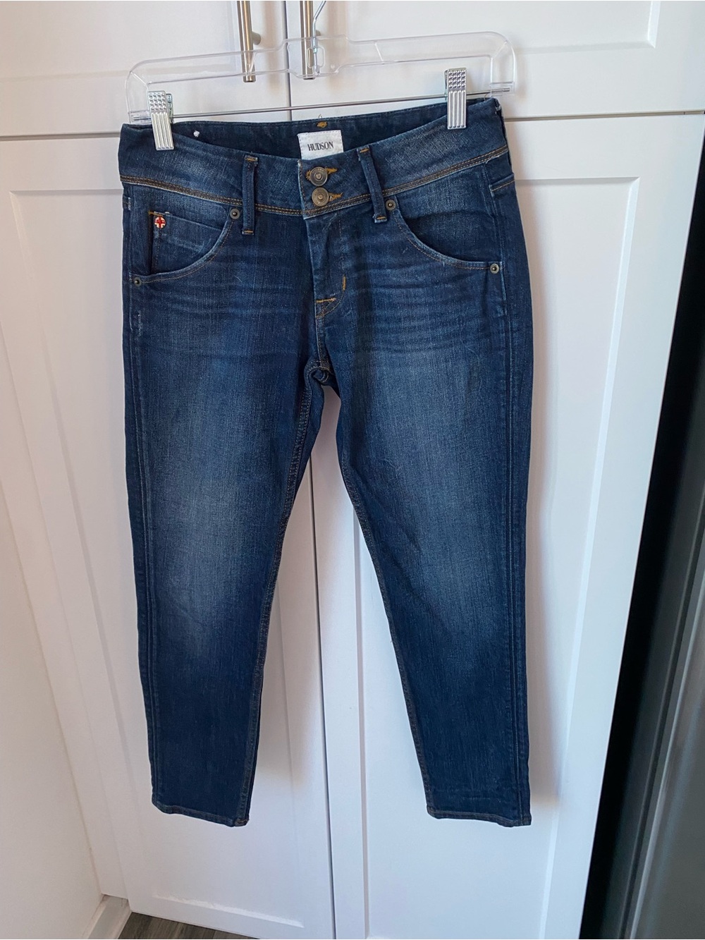 HUDSON womens Collin skinny size 25 dark denim blue jeans